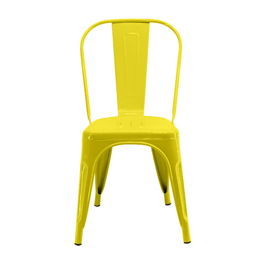 Kit por 4 Silla Tolix Metalica Para Comedor Restaurante - Amarillo
