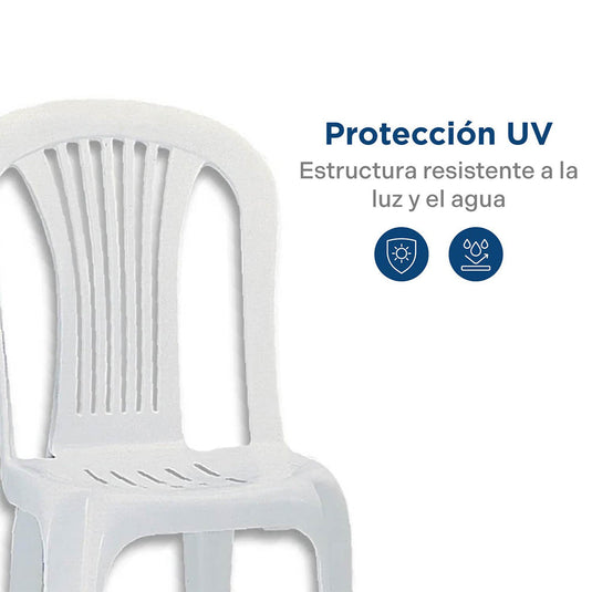 Silla Plástica Bora Blanca, Blanco