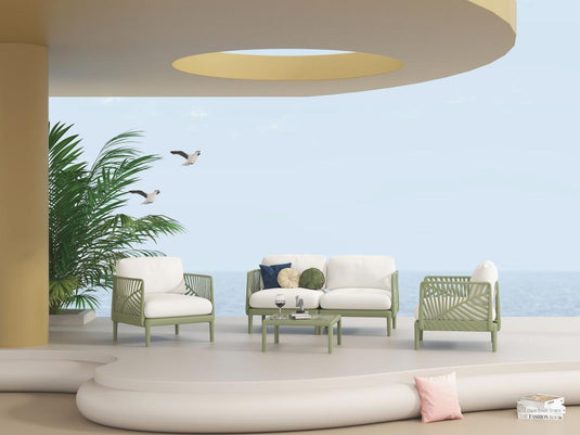 Sala de Exterior Astratto, Verde Olivo