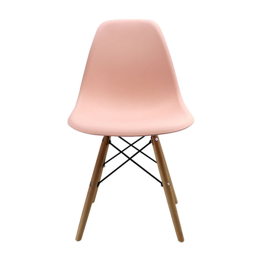 Kit por 2 sillas Eames Patas En Madera para comedor, sala, restaurante - Salmón