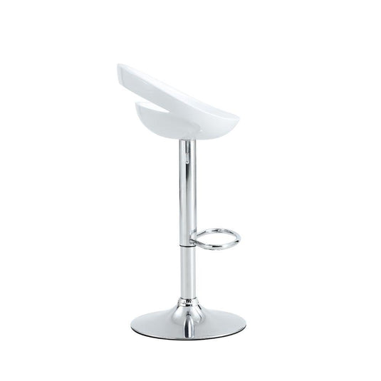 Silla Bar Turón, Blanco,  base metal cromado