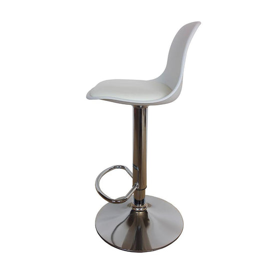 Kit de Dos Sillas Bar Napoles X2, Blanco, base metal cromado