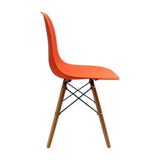 Kit por 2 sillas Eames Patas En Madera para comedor, sala, restaurante - Naranjas