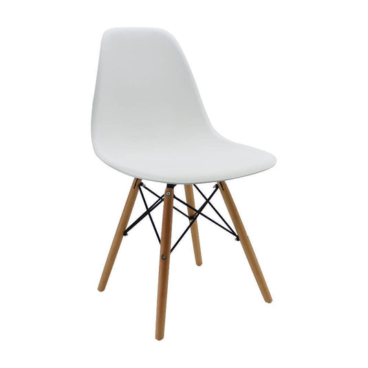 Kit por 2 sillas Eames Patas En Madera para comedor, sala, restaurante - Blanca