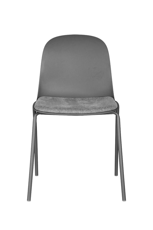 Set de 4 Sillas con Cojín Aiara, Color Gris Oscuro, Diseño Moderno