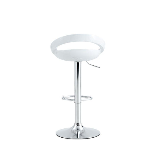 Silla Bar Turón, Blanco,  base metal cromado
