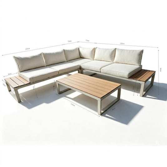 Set de Terraza Amalfi, Beige, con Diseño Inteligente, Minimalista y Funcional