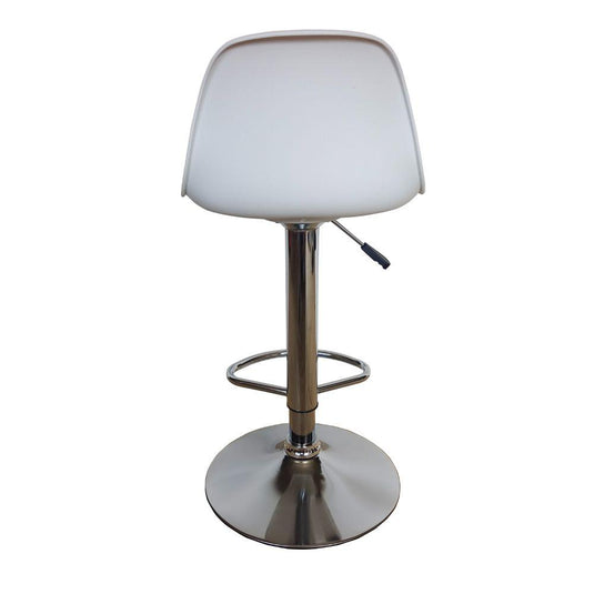 Kit de Dos Sillas Bar Napoles X2, Blanco, base metal cromado