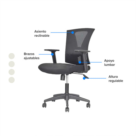 Silla de Oficina Gerente Niza, Negro