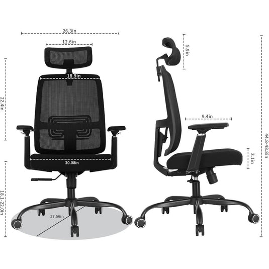 Silla De Oficina Ergonómica, Schwake, Negro