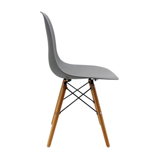 Kit por 2 sillas Eames Patas En Madera para comedor, sala, restaurante - Gris
