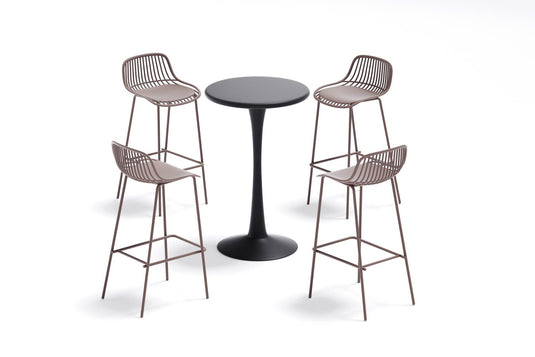 Butaco para Barra Tulum, Color Taupe, Diseño Moderno