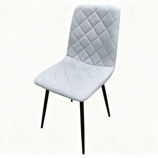 Set de 4 Sillas de Comedor Sorrento, Gris Claro, con Espaldar y Diseño Moderno