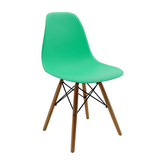 Kit por 2 sillas Eames Patas En Madera para comedor, sala, restaurante - Verde Menta