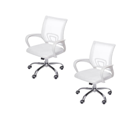 Kit Por 2 Silla Para Oficina Escritorio Ergonómica - Blanca