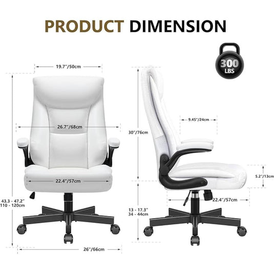 Silla De Oficina Ergonómica, BestEra Blanco Brillo