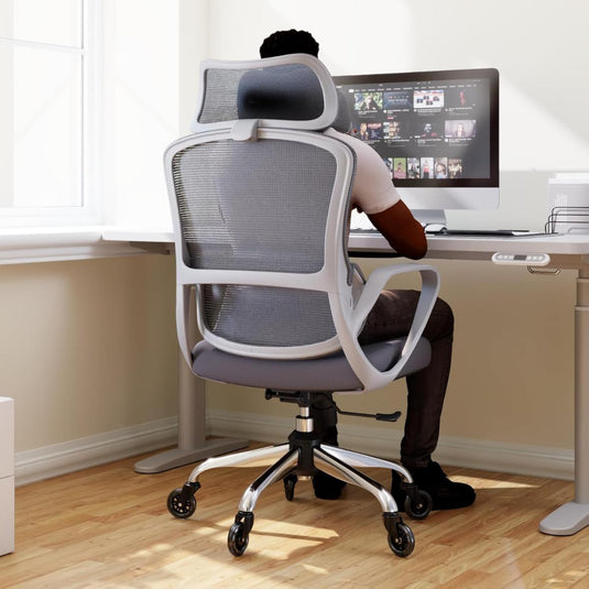 Silla De Oficina Ergonómica, LarkLeaves Con Almohada Para El Cuello Y Ruedas De Goma
