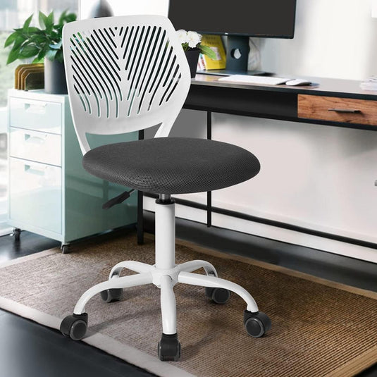 Silla Furniturer, Ergonómica, Siento De Malla Giratoria Con Altura Ajustable