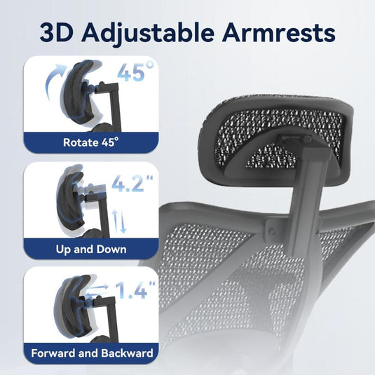 Silla De Oficina DFLIVE Negro Con Reposabrazos 3D
