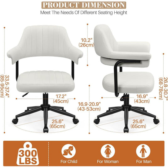 Silla De Oficina En Casa Giratoria, HeroSet, Blanca