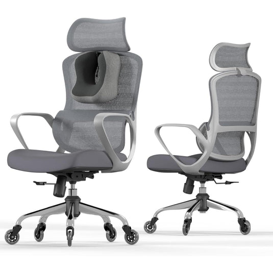 Silla De Oficina Ergonómica, LarkLeaves Con Almohada Para El Cuello Y Ruedas De Goma