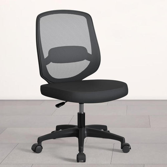 Silla De Oficina Ergonómica De Malla Sin Brazos, KIZECK, Negra