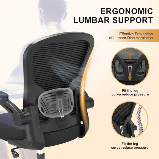 Silla De Oficina Synorla Negro Con Reposabrazos Abatibles