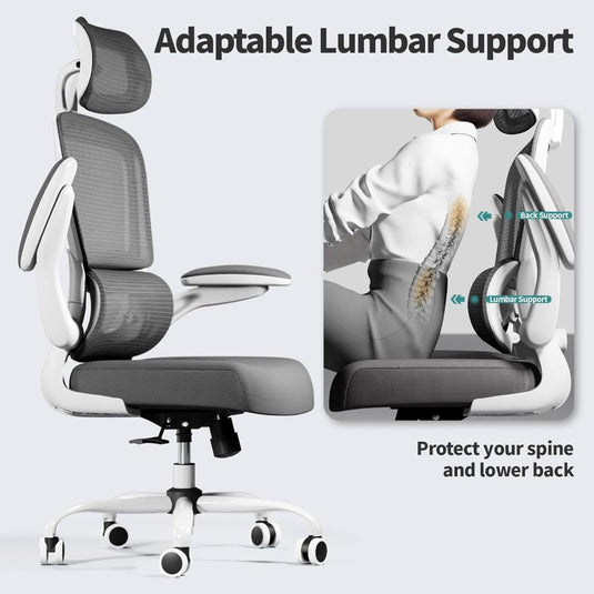 Silla De Oficina TRALT Blanco Ergonómica De 330 Libras