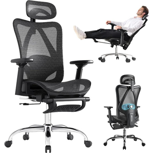 Silla De Oficina DFLIVE Negro Con Reposabrazos 3D