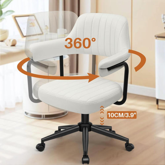 Silla De Oficina En Casa Giratoria, HeroSet, Blanca