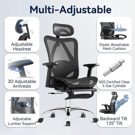 Silla De Oficina DFLIVE Negro Con Reposabrazos 3D