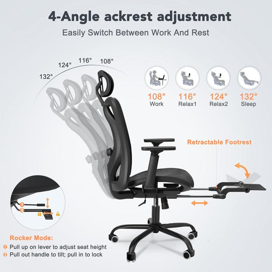 Silla De Oficina Decofy Negro Ergonómica