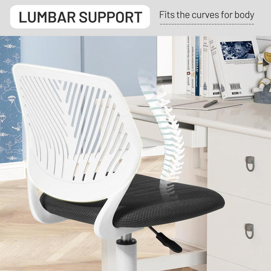 Silla Furniturer, Ergonómica, Siento De Malla Giratoria Con Altura Ajustable