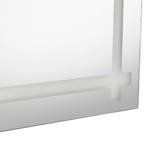 Espejo Rectangular Broni, Gris, con Diseño en Sandblasting