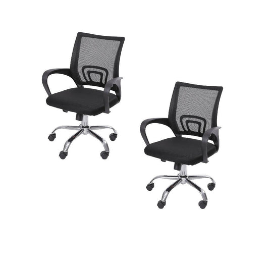 Kit Por 2 Silla Para Oficina Escritorio - Negro