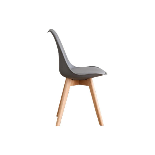 Set de 2 Sillas Fyn, Gris Oscuro, Diseño Minimalista con Espaldar, Cojín y Patas de Madera