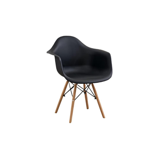Silla Delia, Color Negro, Con espaldar y patas en Madera X4