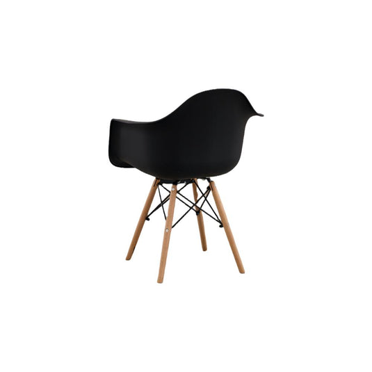 Silla Delia, Color Negro, Con espaldar y patas en Madera X4