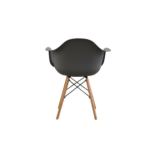 Set de 2 Sillas Eymos, Color Gris Oscuro, con Espaldar y Patas en Madera