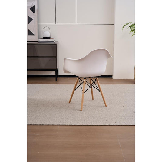 Set de 4 Sillas Eymos, Color Blanco, con Espaldar y Patas en Madera