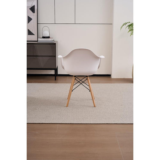 Set de 4 Sillas Eymos, Color Blanco, con Espaldar y Patas en Madera