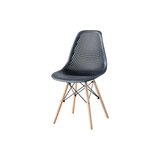 Silla Marcus, Color Negro, Con espaldar y patas en Madera X2