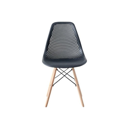 Silla Aira, Color Negro, Con espaldar y patas en Madera X2