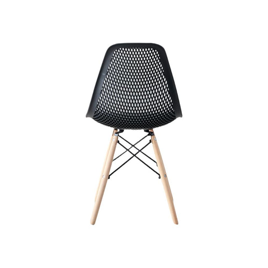 Silla Marcus, Color Negro, Con espaldar y patas en Madera X4