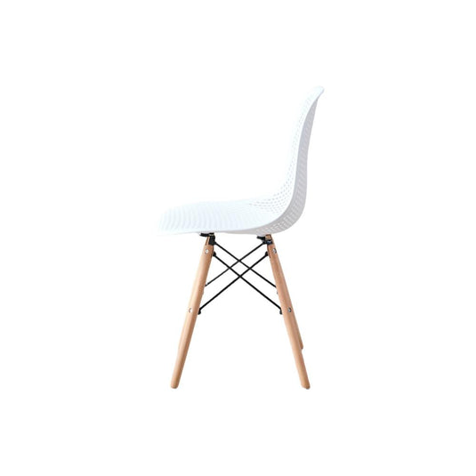 Silla Marcus, Color Blanco, Con espaldar y patas en Madera
