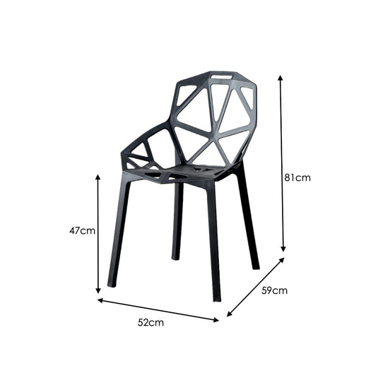 Silla Roxy, Color Negro, Con espaldar y diseño Moderno X4