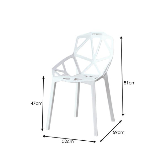 Silla Roxy, Color Blanco, Con espaldar y diseño Moderno