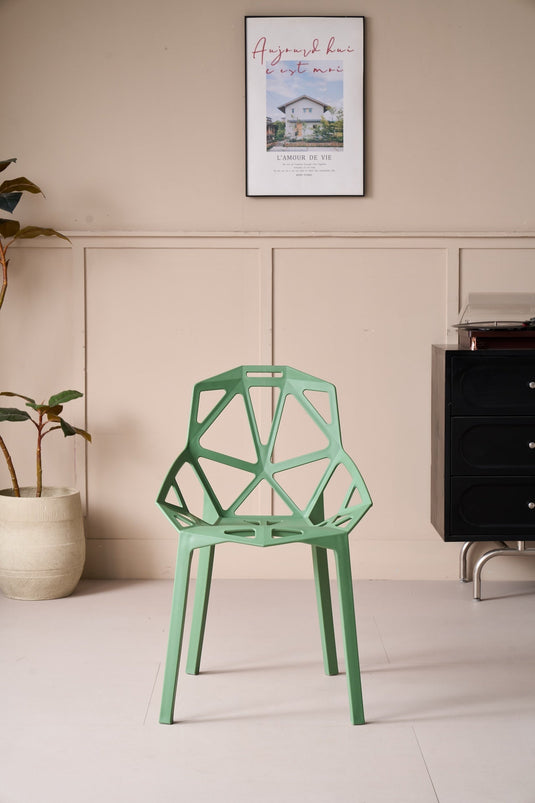 Silla Roxy, Color Verde, con Espaldar y Diseño Moderno