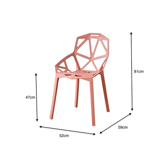 Silla Roxy, Color Salmón, con Espaldar y Diseño Moderno