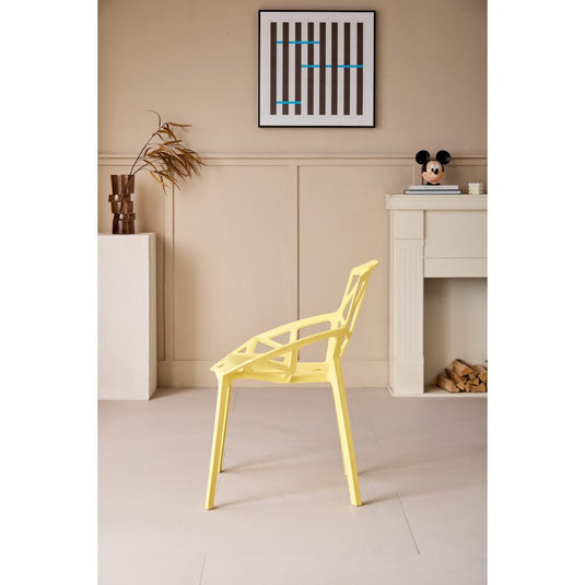Set de 2 Sillas Roxy, Color Amarillo, con Espaldar y Diseño Moderno